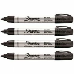 Bargainwizz Sharpie Permanent Markers Black Pro Bullet Tip (4-Pack) Blacks Office Supplies