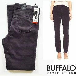 Bargainwizz Clothing, Shoes & Accessories Women's Mid Rise Skinny Stretch Corduroy Pants