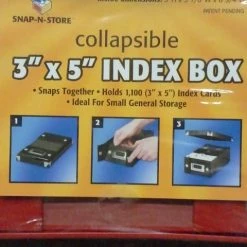 Bargainwizz Snap-N-Store Collapsible 3 X 5 Index Box Office Supplies