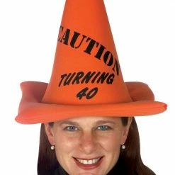 Bargainwizz Orange Safety Cone - Caution Turning 40 Hat