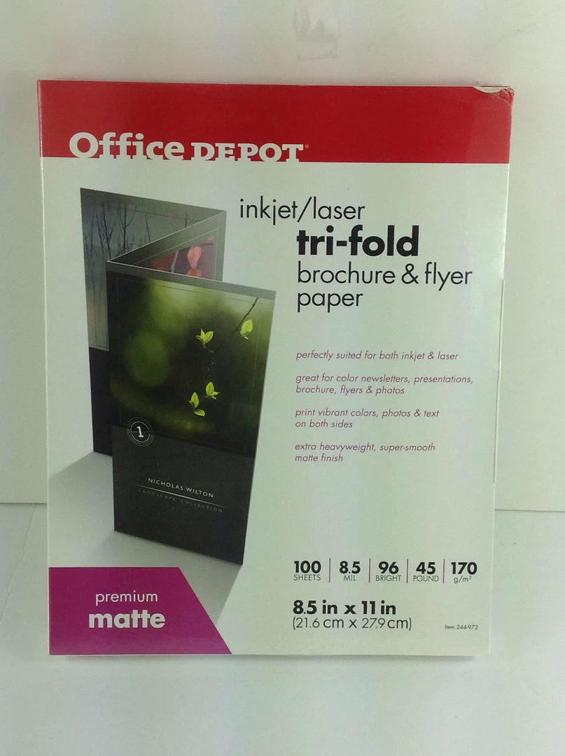 New ๐ Bargainwizz Office Depot Brand Double-Sided Presentation Paper, Matte, Tri-Fold, 8 1/2In. Office Supplies ๐ 3 Bargainwizz Office Depot Brand Double-Sided Presentation Paper, Matte, Tri-Fold, 8 1/2In. Office Supplies